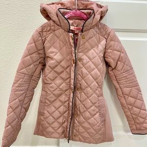Unworn Pale Pink Lightweight Puffer Raincoat Girls Size 6-7